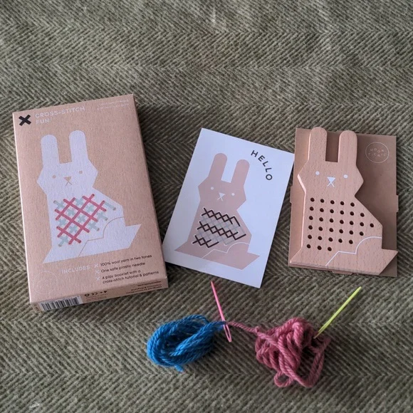 Beginner Bunny Cross-stitch Kit Rabbit By Moon Picnic, Beachwood Bunny Age 4+ - Picture 5 of 13